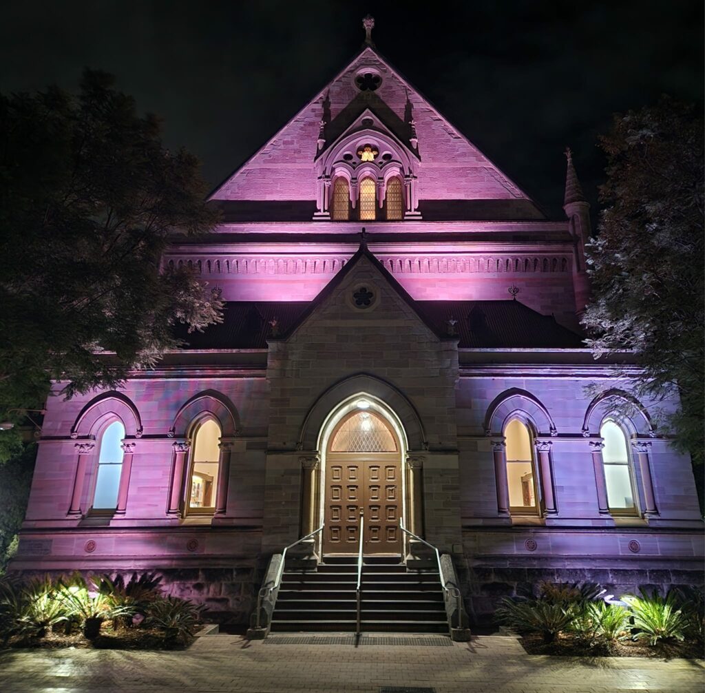 Elder Hall at night